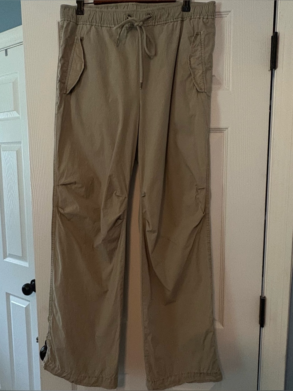 James Perse Los Angeles Women's Stretch Parachute Flight Pants Beige Size 3 L
